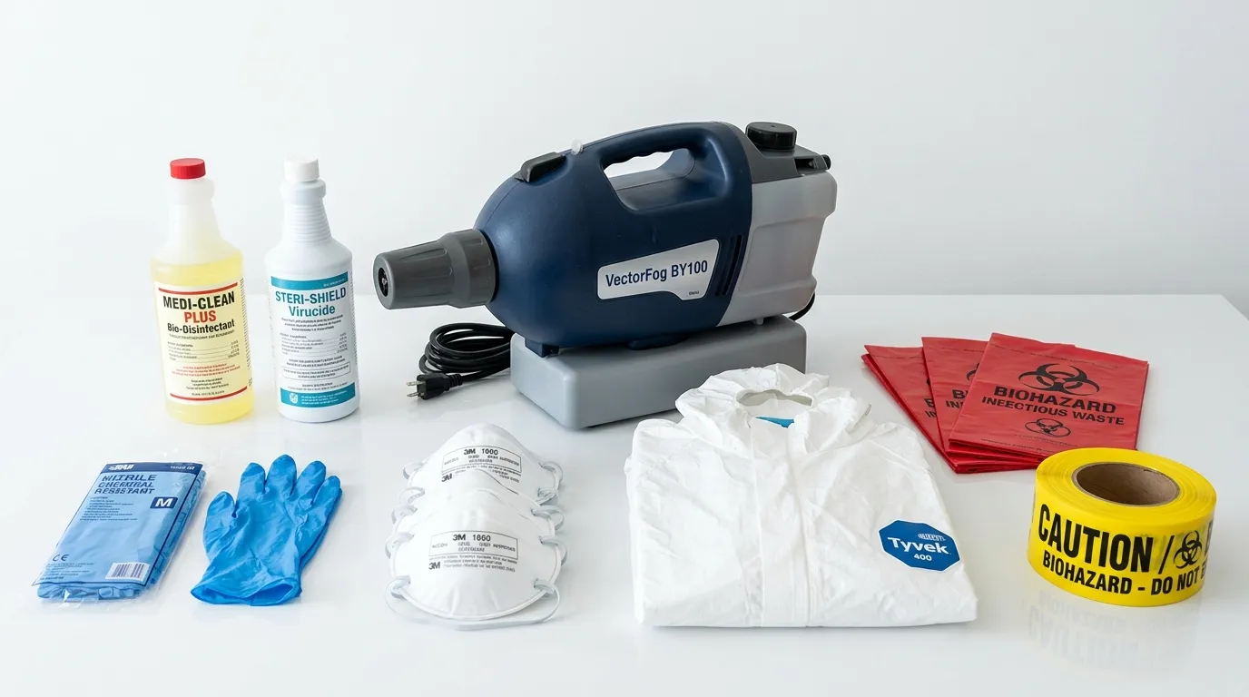 Professional biohazard remediation crew working in Cambridge